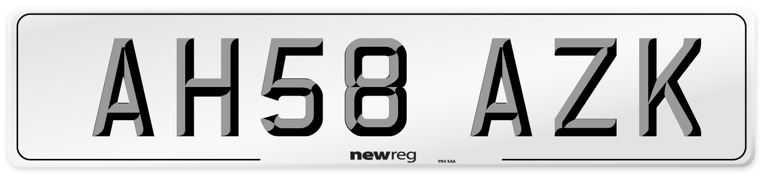 AH58 AZK Number Plate from New Reg